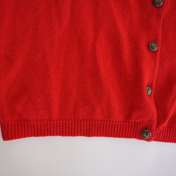 Vintage Pendleton Red Wool Cardigan Preppy Old Money Quiet Luxury Small - Picture 7 of 10